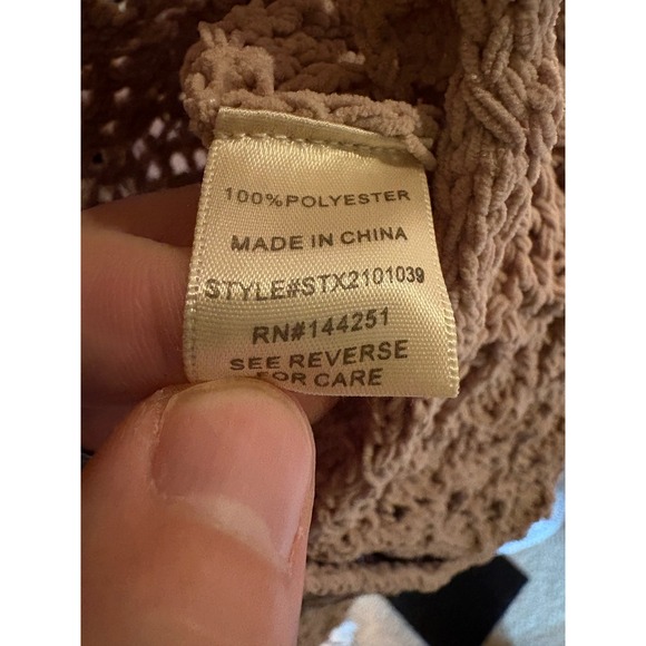 Artelier Nicole Miller Crochet Knit Small Button Front Cropped Sweater Size S - Picture 3 of 4